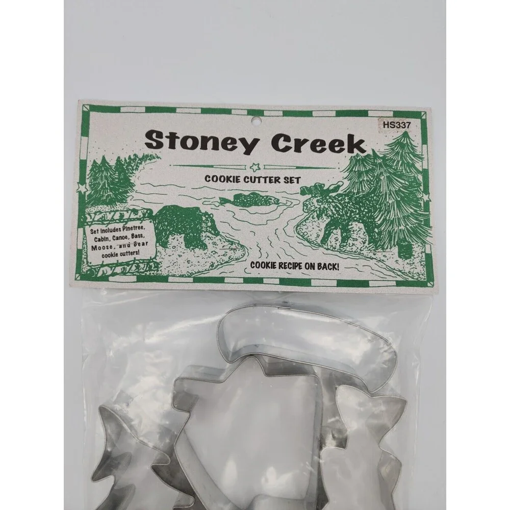 Stoney Creek Cookie Cutters Metal Set of 6 HS337 & Recipe Wildlife Outdoor